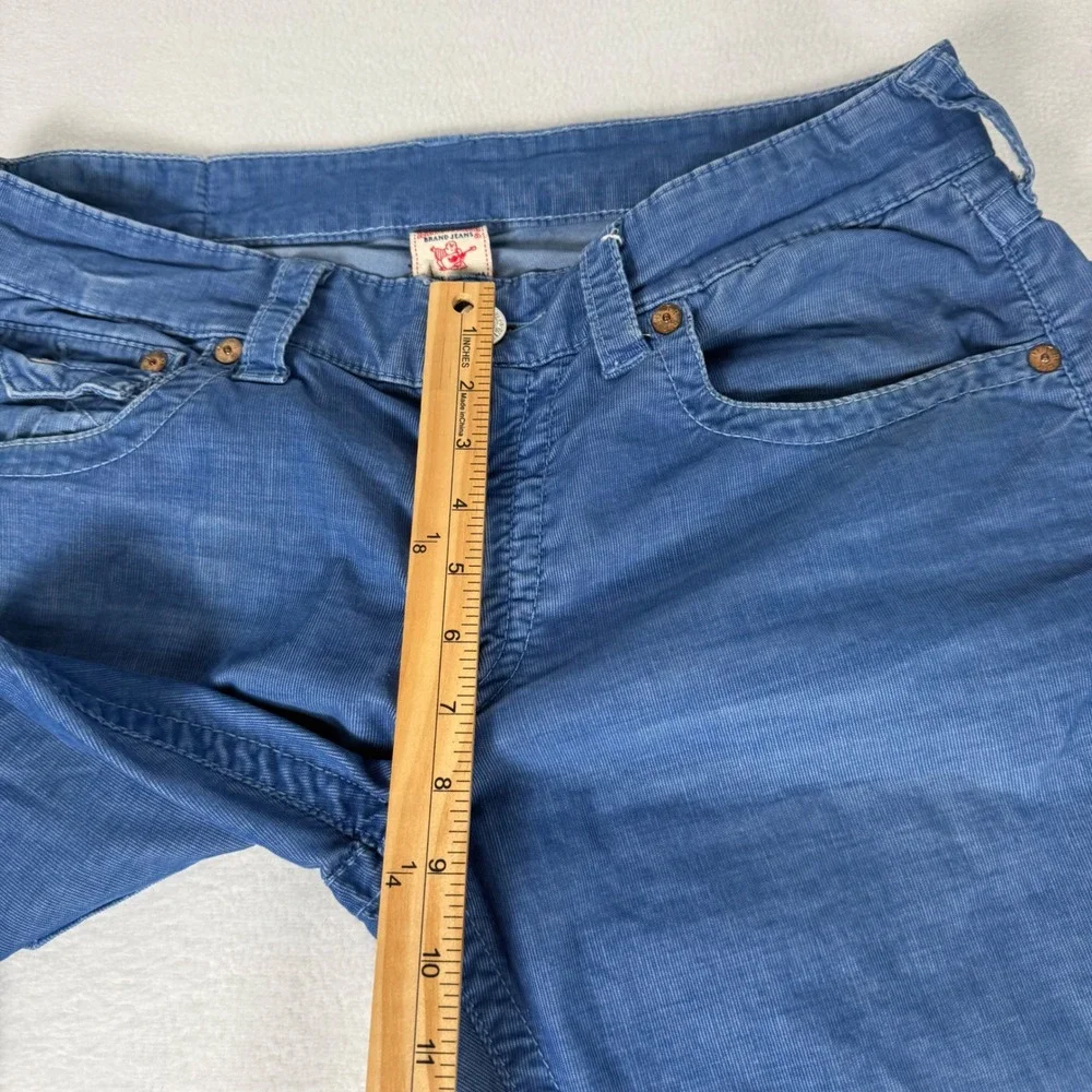 True Religion Ricky Straight Leg Corduroy Pant Men 33 Blue Y2K Grunge Streetwear